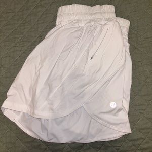 White lululemon Track That HR shorts